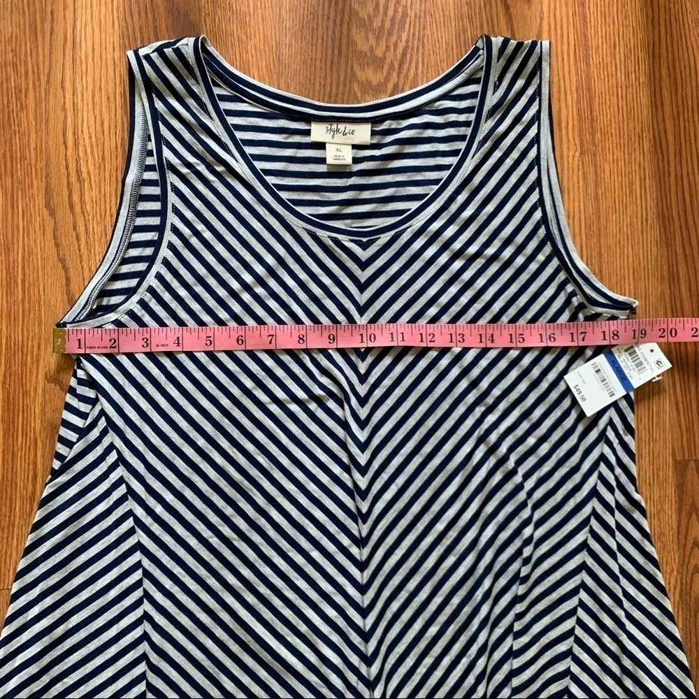 Style & Co Sleeveless Dress striped blue white XL - Picture 7 of 13